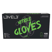 L3Vel3 Nitrile Gloves Lime Large 100 Piece