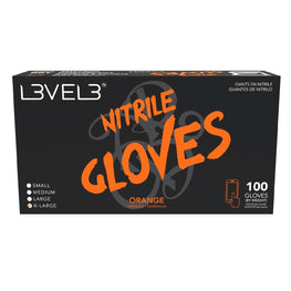 L3Vel3 Nitrile Gloves Orange X-Large 100 Piece