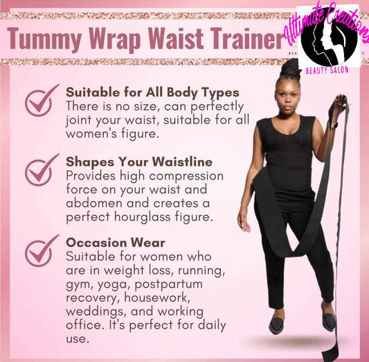 Wrap belt waist trainer